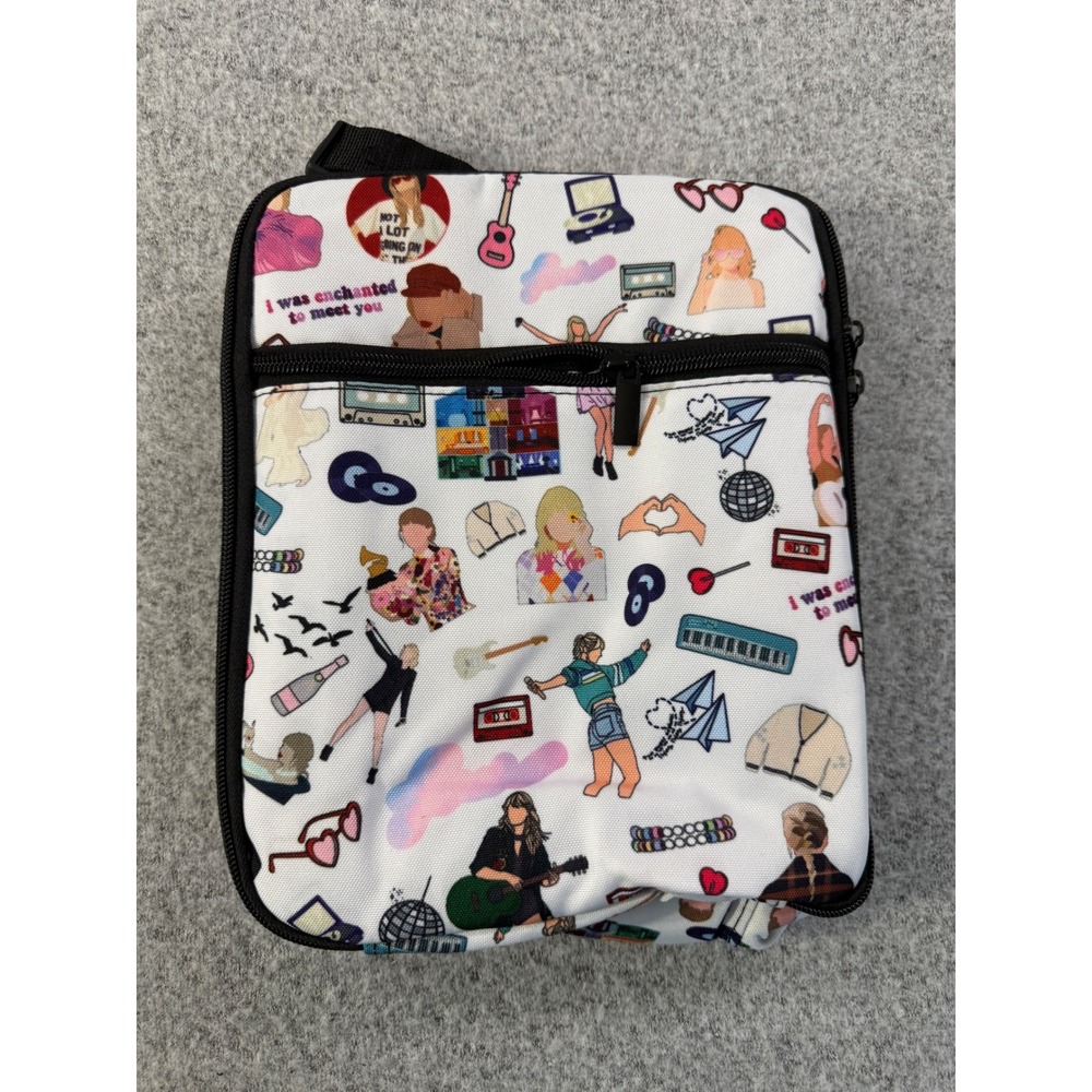 Taylor Swift Eras Inspired Insulated Lunch Bag Lover House Cardigan White Print